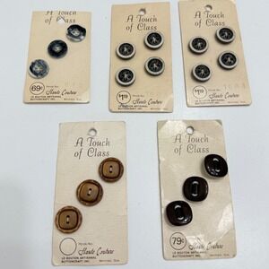 Haute Couture Vintage Buttons Lot Marbled Textured Retro Sewing Notions OS